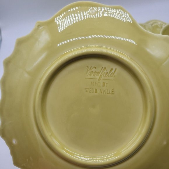 Woodfield By Steubenville Fall Snack Leaf Shape Dishes/ Cups Chartreuse 4 Sets - Picture 5 of 12